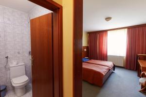a bathroom with a bed and a toilet in a room at Gostišče Prosnik in Ormoz +49 photos