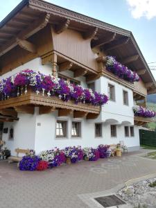 a building with flowers on the side of it at Haus Anna in Tux