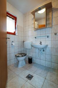 un bagno con un water e un lavandino di Waimarie a Fažana Altre 14 foto