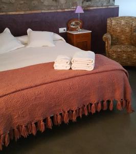 Un pat sau paturi într-o cameră la Casa Baluard de Ferreres
