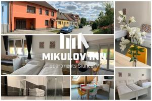 a collage of pictures of a house at Mikulov Inn - Apartments Slunce in Mikulov