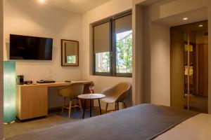 TV a/nebo společenská místnost v ubytování Fos DownTown Suites