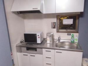 Kuchyň nebo kuchyňský kout v ubytování Nice Hostel Yahiro