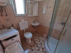 a bathroom with a shower and a toilet and a sink at Villa Clara apartments Kvarner in Novi Vinodolski +70 photos