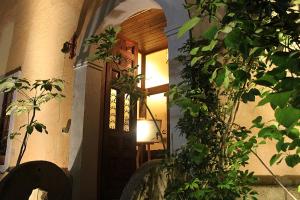 a hallway with a door and a plant at Villa La Cucullera in Catanzaro