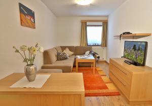 Televízia a/alebo spoločenská miestnosť v ubytovaní Apartmenthaus Jörg - im Sommer INKLUSIVE Super-Sommer-Card