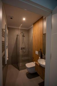 A bathroom at Apartamenty Dobry Browar