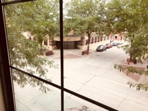 a view of a street from a window at Shenandoah Inn & Suites in Shenandoah