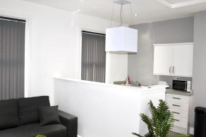 Kuchyň nebo kuchyňský kout v ubytování Reads Luxury Jacuzzi Apartments