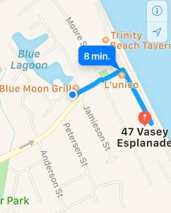 a map of the blue moon golf course at Casablanca Domes Trinity Beach in Trinity Beach
