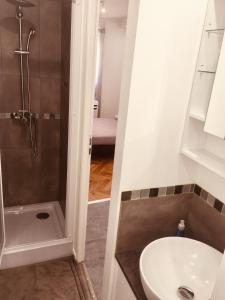 a bathroom with a shower and a sink at 9G en plein centre de Lyon, visite à pied in Lyon