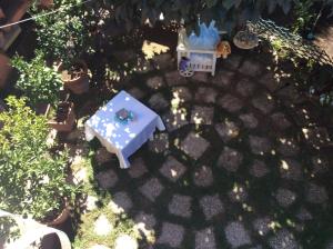 an overhead view of a table and some plants at Villa Covaccioli Schimperna in Formello