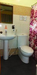 a bathroom with a toilet and a sink at OYO 938 Citrine Travel Lodge in El Nido