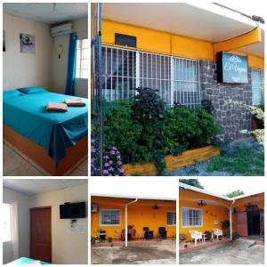 eine Collage mit vier Bildern eines Hauses in der Unterkunft Residencial El Viajero in David