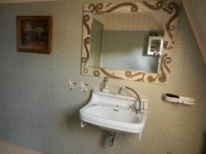 a bathroom with a sink and a mirror at Bed&Breakfast ons Oda in Sint-Oedenrode