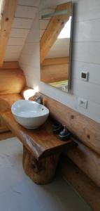 Koupelna v ubytování Chalet le Dorf