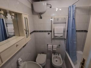 a small bathroom with a toilet and a sink at La Sannal casa vacanze in Minervino Murge