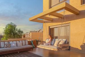Balkón nebo terasa v ubytování Mitzpush Premium Villa