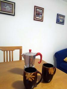 Coffee and tea making facilities at Art apartment Syngrou