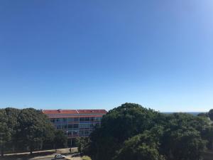 an office building with trees in front of it at Atlantic Waves Accommodation in Carcavelos