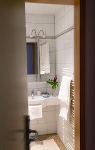 愛爾朗根的住宿－historic Apart，一间带水槽和镜子的浴室