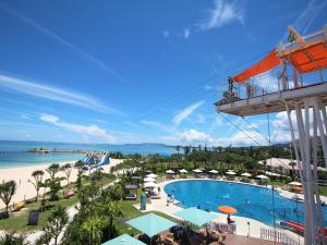 a view of the pool at a resort at Sheraton Okinawa Sunmarina Resort in Onna