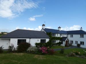 a large white house with a yard at Bournestream in Withycombe