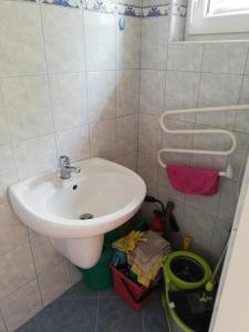 Koupelna v ubytování Chata Černá v Pošumaví