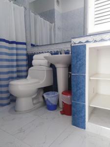 Koupelna v ubytování Hotel Zamba