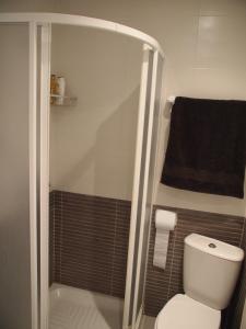 La salle de bains est pourvue d'une douche et de toilettes. dans l'établissement Miramar 37C, à Roses