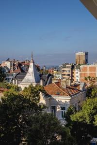 En generell vy över Burgas stad eller utsikten över staden från lägenheten