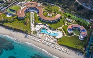 an aerial view of a resort on the beach at Capovaticano Resort Thalasso Spa in Capo Vaticano