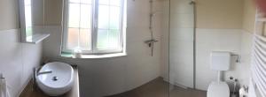 a bathroom with a toilet and a sink and a window at Apartment Luiza Funtana in Funtana +18 photos