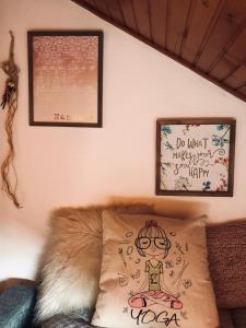 a pillow sitting on a couch in a room at Villa Irena in Visoko