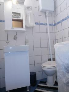 Koupelna v ubytování Yellow apartment, central Podgorica