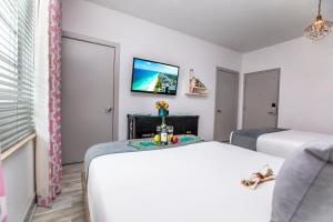 TV a/nebo společenská místnost v ubytování Whitelaw Hotel