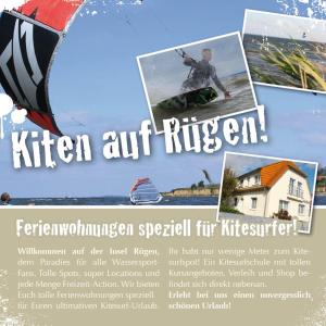 a flyer for a kite surfing festival with a picture at Uns Gartenhus mit Blick auf das Meer in Thiessow