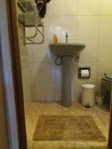 y baño con lavabo y aseo. en Vacaciones Aregua (Casa Pablo), en Areguá