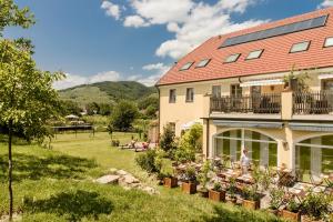 a house with a garden in front of it at ad vineas Gästehaus Nikolaihof-Hotel Garni in Mautern