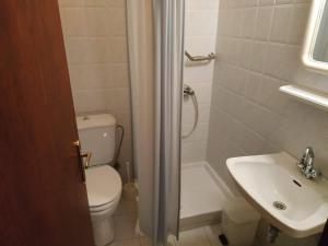 een badkamer met een toilet en een wastafel bij Piso Alonia in Arachova