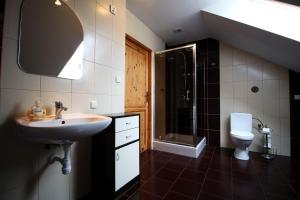 A bathroom at Wakacyjny Dom Dawidówka