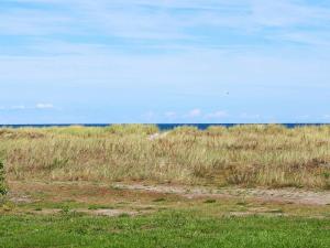 6 person holiday home in Hadsund في Øster Hurup: حقل مع عشب طويل وسماء زرقاء
