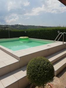 a swimming pool with a frisbee in the middle at La Quercia in Cosenza