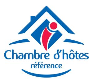 un logo pour un établissement de soins de santé avec une personne sur le toit dans l'établissement Le Clos de la Font Queroy, à Vouthon