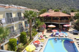 an aerial view of a resort with a swimming pool at Villa Beldeniz in Oludeniz