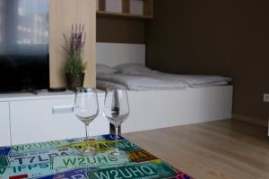 Postel nebo postele na pokoji v ubytování Little Romance in Bratislava