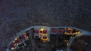 an overhead view of a building at night with lights at Villa Blu Majestic beach villa in Halki