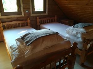 Postelja oz. postelje v sobi nastanitve Domaine du Hulobiet