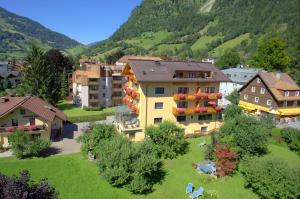 an aerial view of a town in a mountain at Appartements Monuth in Bad Hofgastein