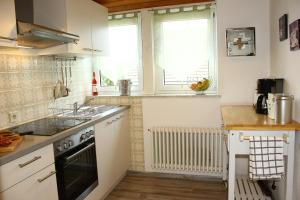 a kitchen with a sink and a stove top oven at Holiday Home Kötz in Günzburg